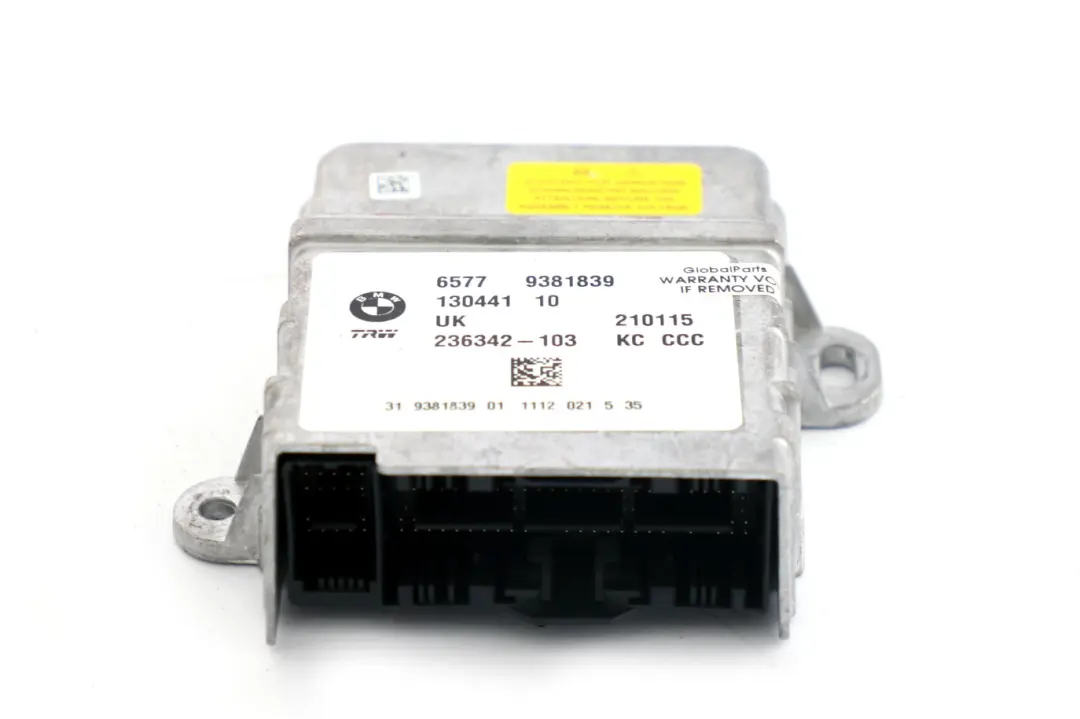 Mini F54 F55 F56 F60 Control Unit Airbag Module ECU NO CRASH DATA - SKU 9381839 - Part number 9381839