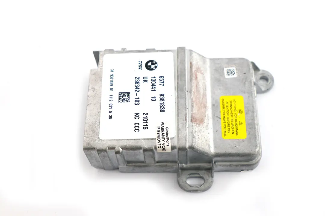 Mini F54 F55 F56 F60 Control Unit Airbag Module ECU NO CRASH DATA - SKU 9381839 - Part number 9381839