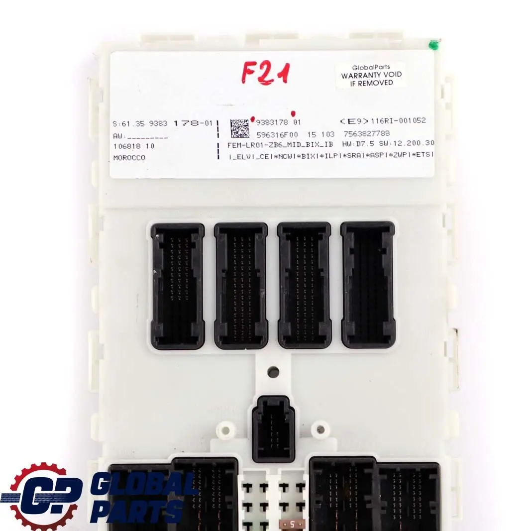 Modulo Unità Di Controllo FEM per BMW F20 F21 F22 F30 F31 F32 F36 con numero di parte 9383178 BMW F20 F21 F22 F30 F31 F32 F36 Modulo Unità Di Controllo FEM - SKU 9383178 - Numero di parte 9383178