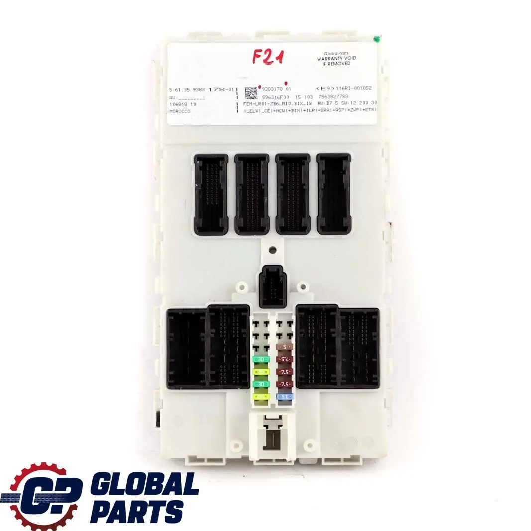 Modulo Unità Di Controllo FEM per BMW F20 F21 F22 F30 F31 F32 F36 con numero di parte 9383178 BMW F20 F21 F22 F30 F31 F32 F36 Modulo Unità Di Controllo FEM - SKU 9383178 - Numero di parte 9383178