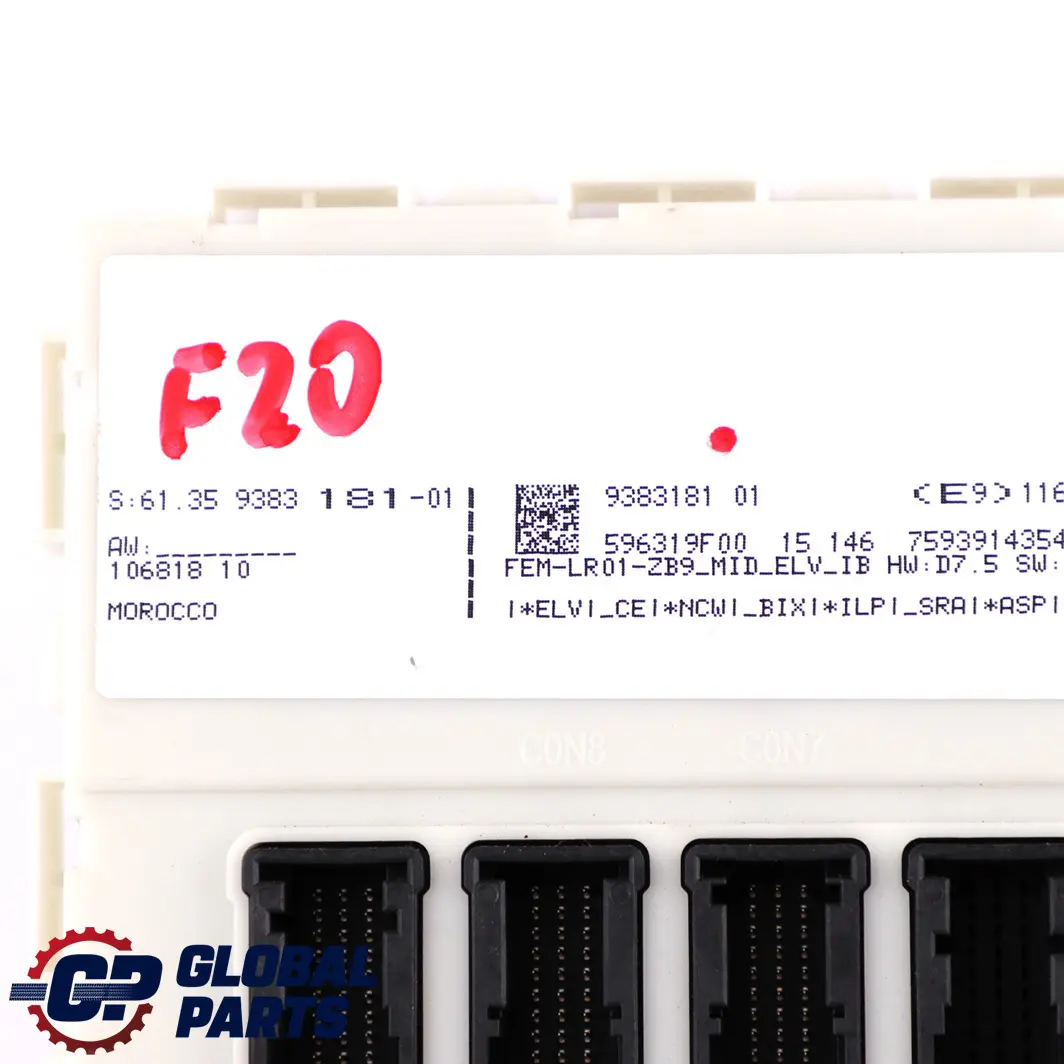 Fuse Box Body Module Control Unit FEM to BMW F20 F21 F22 F30 F31 F32 F36 with Part number 9383181 BMW F20 F21 F22 F30 F31 F32 F36 Fuse Box Body Module Control Unit FEM - SKU 9383181 - Part number 9383181