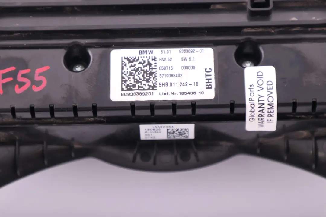 Mini F55 F56 F57 Air Conditioning Heater Control Unit Switch - SKU 9383892 - Part number 9383892