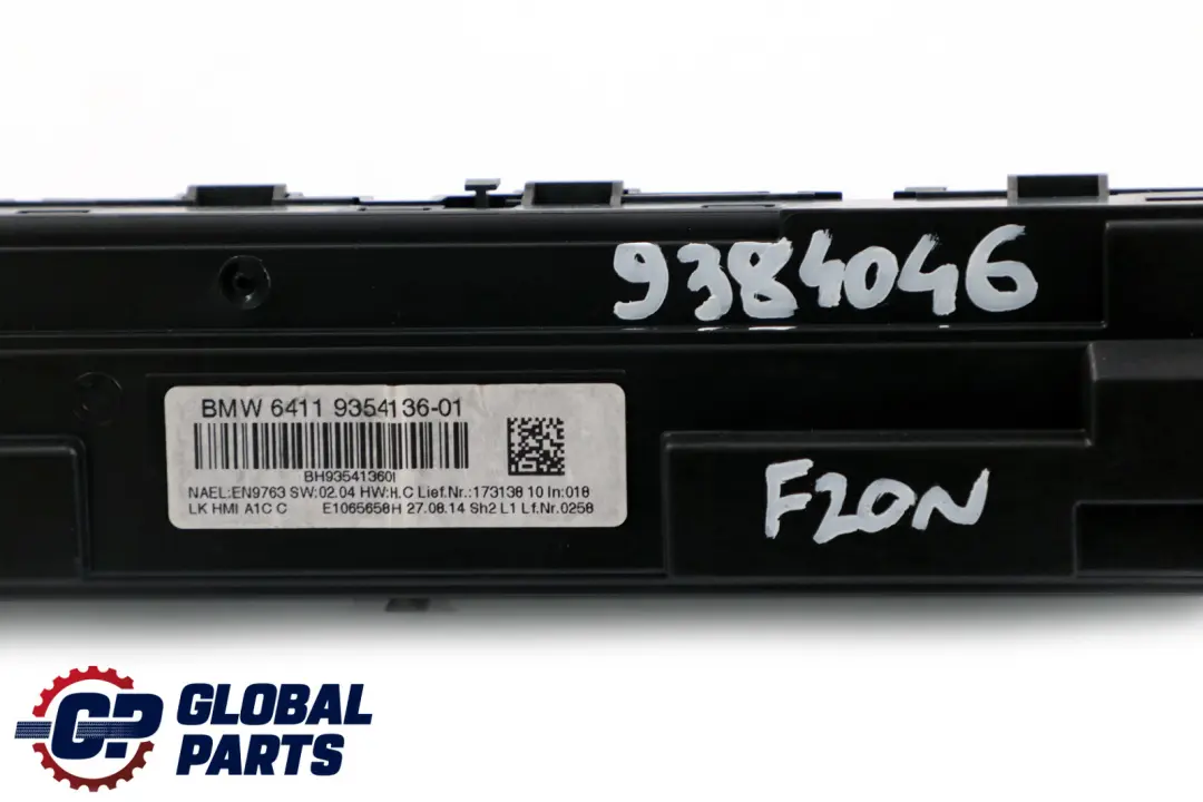 BMW 1 Series F20 F21 LCI Control Unit Panel Automatic Air Conditioning Basis - SKU 9384046 - Part number 9384046