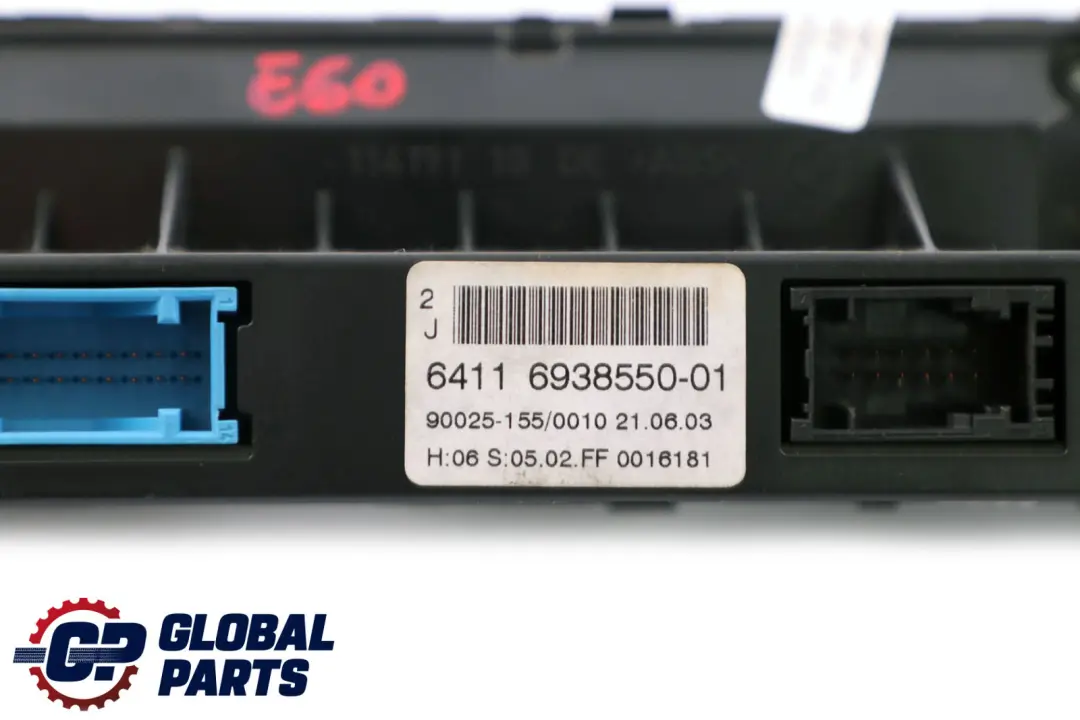 Control Unit Panel Automatic Air Conditioning A/C High to BMW 5 Series E60 E61 with Part number 6944020 BMW 5 Series E60 E61 Control Unit Panel Automatic Air Conditioning A/C High - SKU 6938550 - Part number 6944020