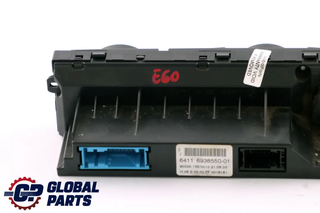Control Unit Panel Automatic Air Conditioning A/C High to BMW 5 Series E60 E61 with Part number 6944020 BMW 5 Series E60 E61 Control Unit Panel Automatic Air Conditioning A/C High - SKU 6938550 - Part number 6944020