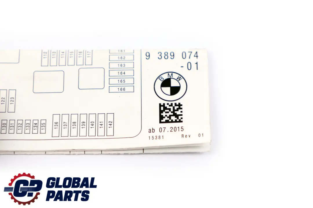 BMW 1 2 er F20 F21 F30 Karte Sicherungsbelegung - SKU 9389074 - Teilenummer 9389074