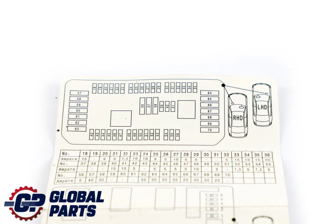 BMW 1 2 er F20 F21 F30 Karte Sicherungsbelegung - SKU 9389074 - Teilenummer 9389074