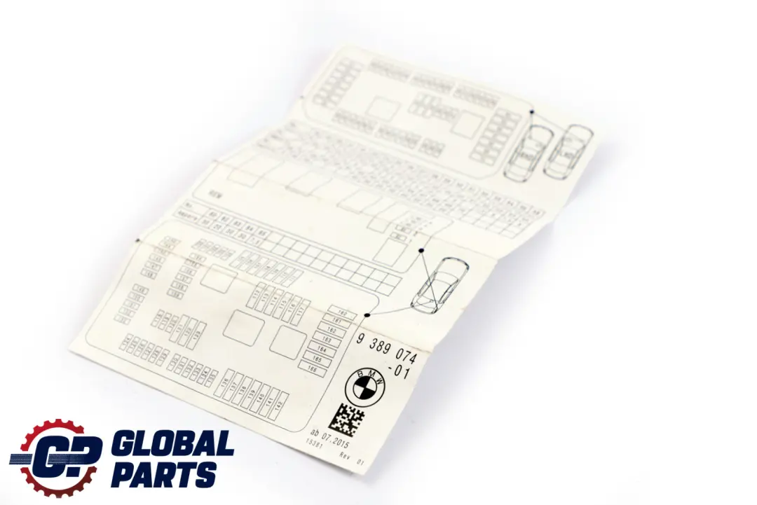 Mapa Fusibles Agrupacion para BMW F20 F21 F30 con número de pieza 9389074 BMW F20 F21 F30 Mapa Fusibles Agrupacion - SKU 9389074 - Número de pieza 9389074