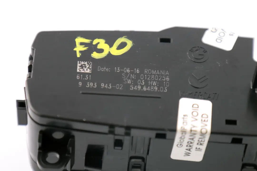 Headlight Switch Panel BMW F20 F22 F30 Light Button Control Element to with Part number 9393943 Headlight Switch Panel BMW F20 F22 F30 Light Button Control Element - SKU 9393943 - Part number 9393943