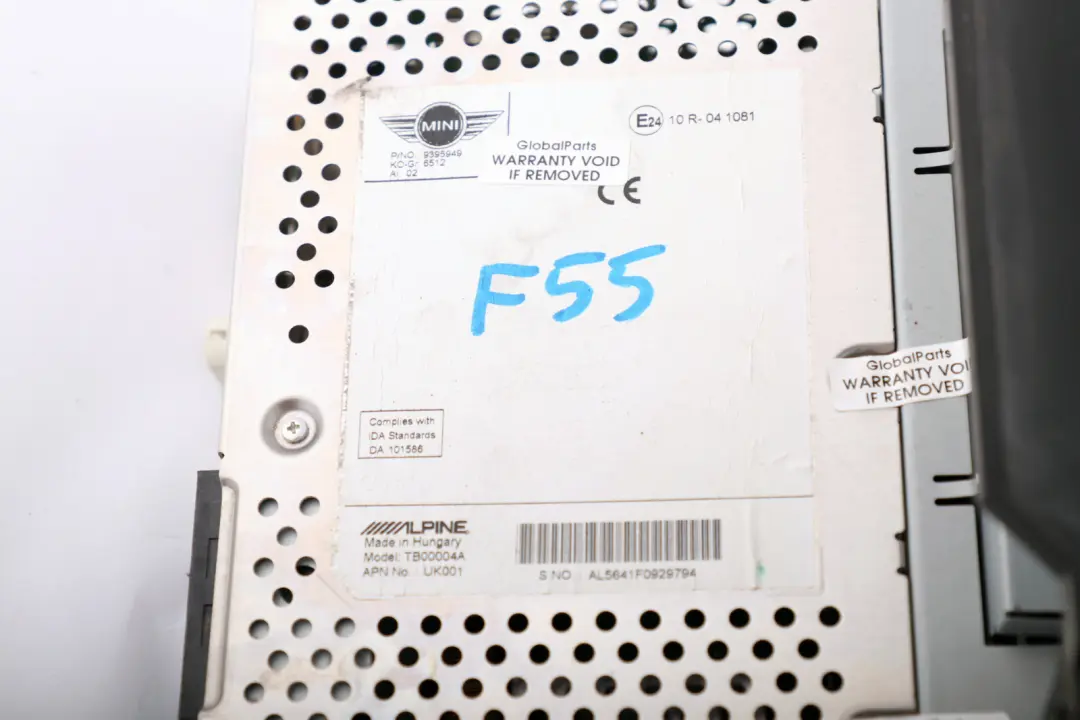 Genuine BMW MINI Cooper One F55 F56 Radio CD Player Head Unit Alpine to with Part number 6841603 Genuine BMW MINI Cooper One F55 F56 Radio CD Player Head Unit Alpine - SKU 9395949 - Part number 6841603