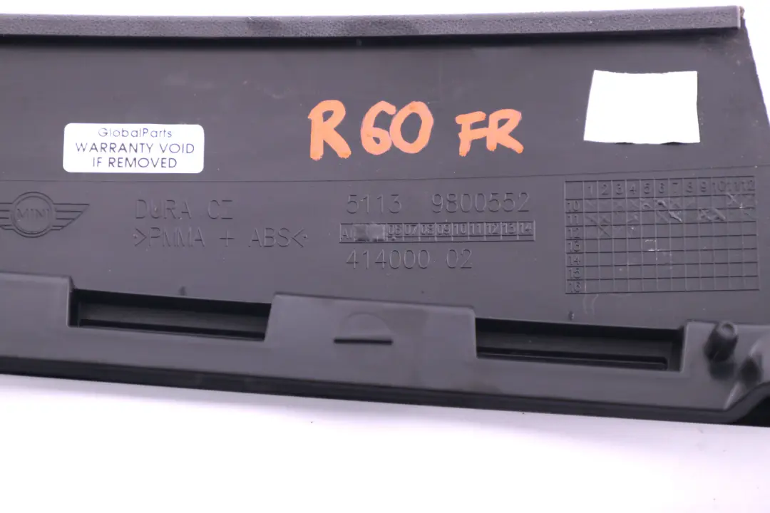 Apertura B-S?ule Porta Anteriore Destra per Mini Countryman R60 con numero di parte 9800552 Mini Countryman R60 Apertura B-S?ule Porta Anteriore Destra - SKU 9800552 - Numero di parte 9800552