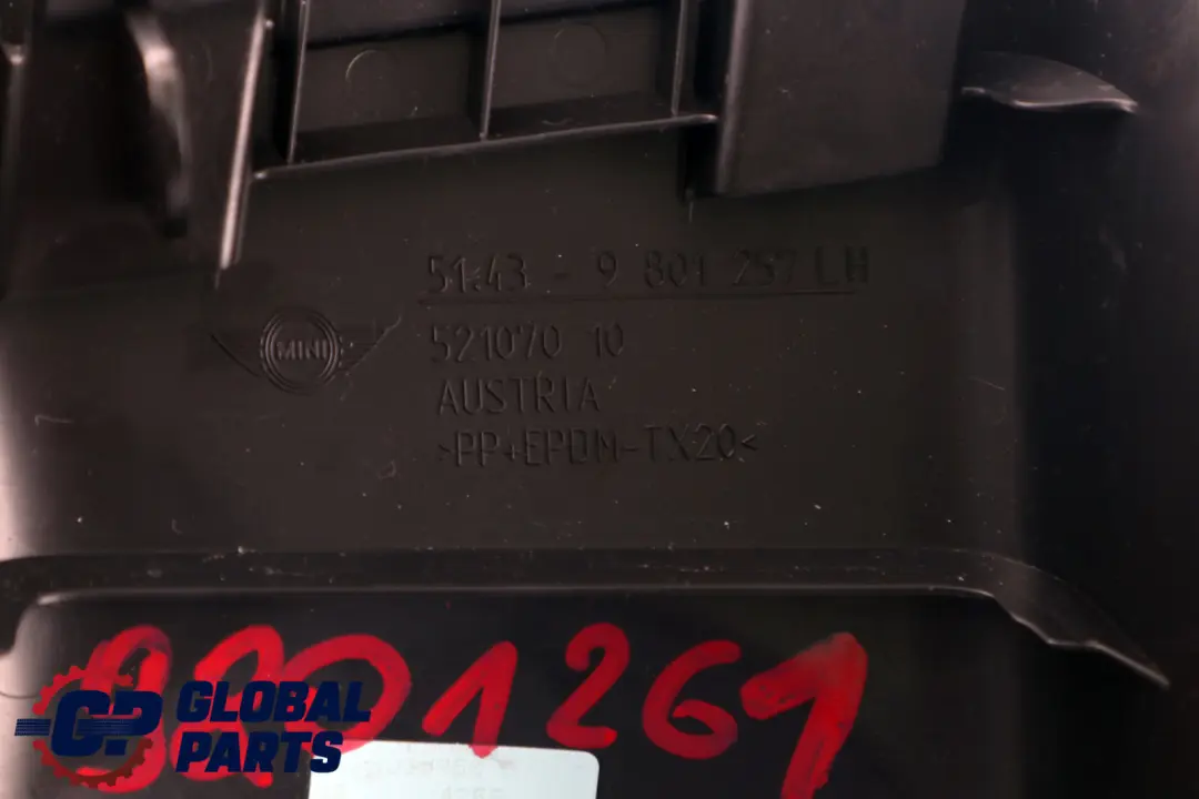 Mini Countryman R60 Tapa Columna B Superior Izquierda Negro Carbono - SKU 9801261 - Número de pieza 9801257