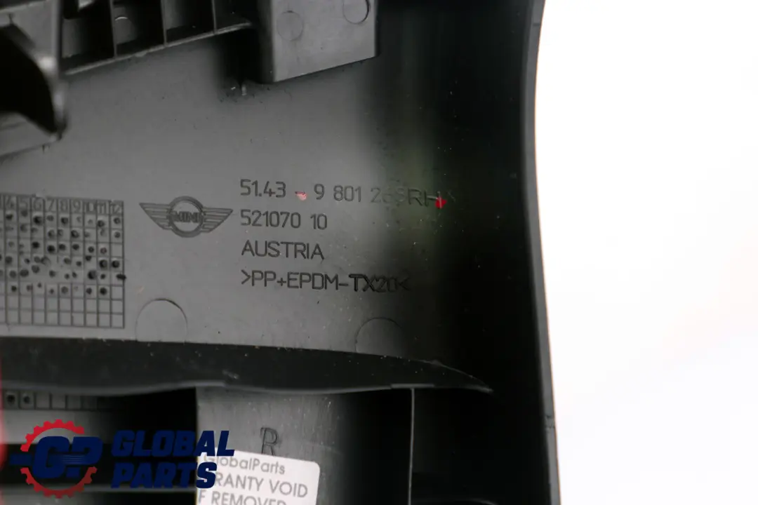 Trim C-pillar Right Top Carbon Black to BMW MINI Countryman R60 with Part number 9801268 BMW MINI Countryman R60 Trim C-pillar Right Top Carbon Black - SKU 9801272 - Part number 9801268