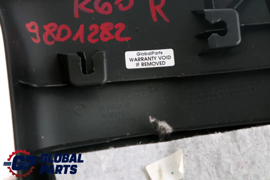 Tapa Columna D Superior Derecha Carbono Negro para Mini Countryman R60 con número de pieza 9801278 Mini Countryman R60 Tapa Columna D Superior Derecha Carbono Negro - SKU 9801282 - Número de pieza 9801278