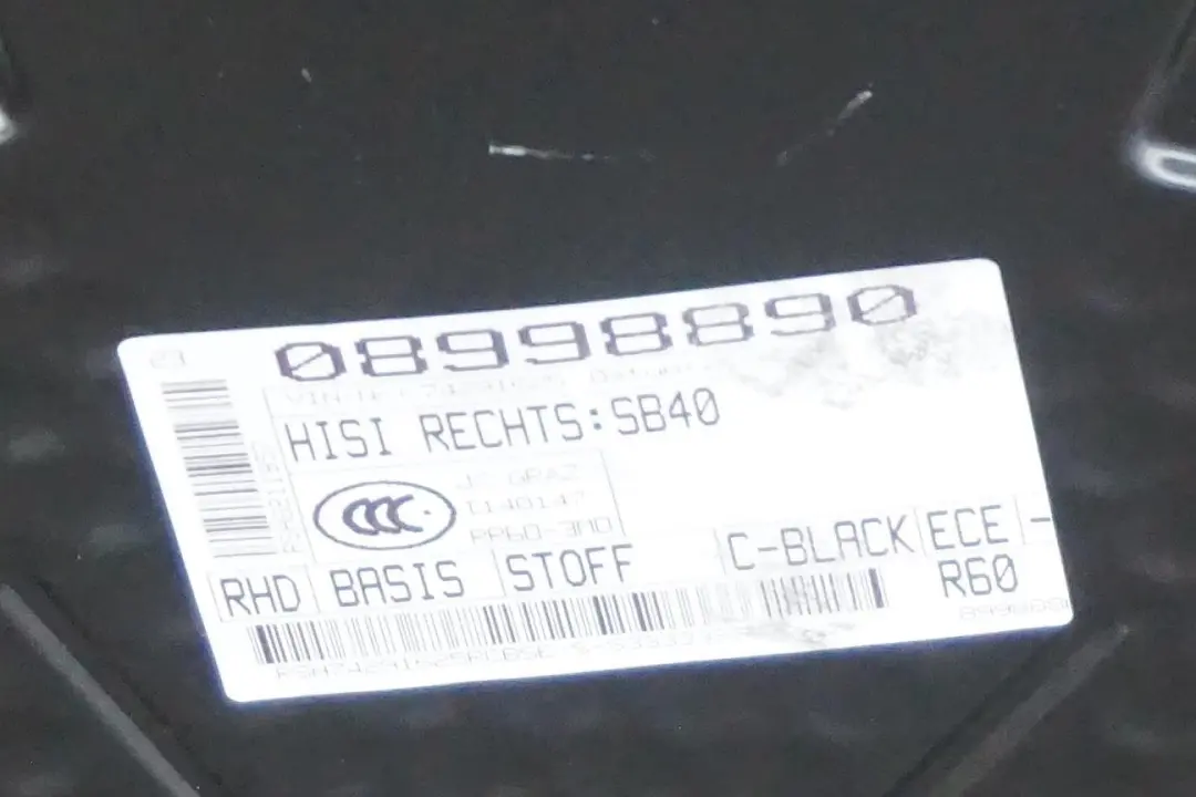 Right Seat O/S Backrest Frame Mechanism to BMW Mini Countryman R60 Rear with Part number 9801304 BMW Mini Countryman R60 Rear Right Seat O/S Backrest Frame Mechanism - SKU 9801304 - Part number 9801304