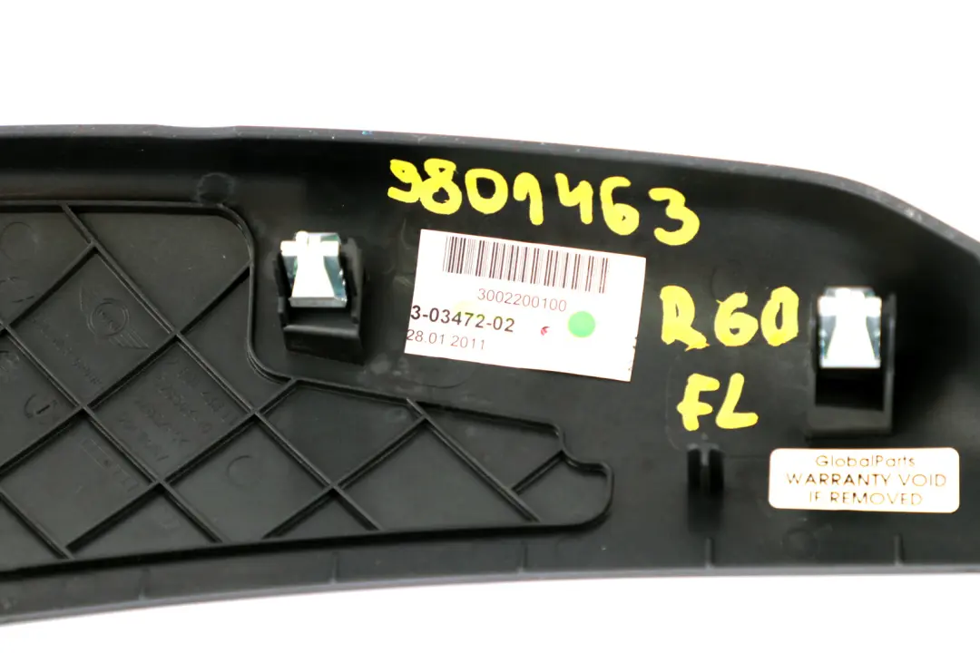BMW Mini Countryman R60 Decor Trim Cover Console Front Left N/S Grey - SKU 9801463 - Part number 9801463