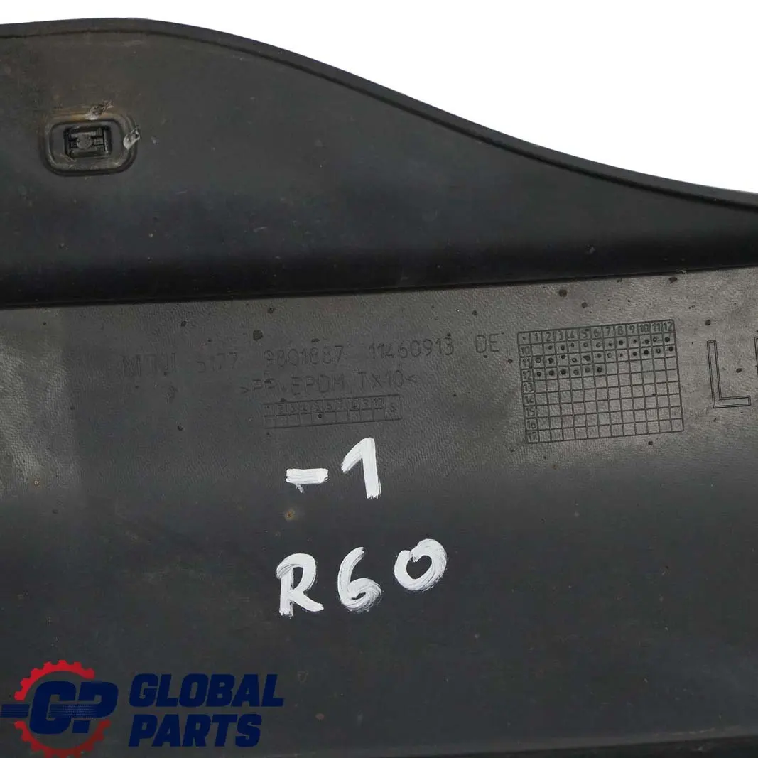 Sottoporta Sinistro Rivestimento Laterale Portiera Nero per Mini Countryman R60 con numero di parte 9801887 Mini Countryman R60 Sottoporta Sinistro Rivestimento Laterale Portiera Nero - SKU 9801887-1 - Numero di parte 9801887