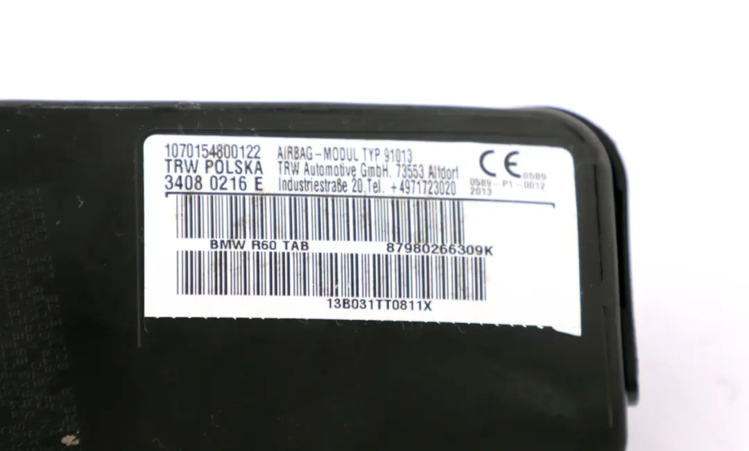 Mini R60 Front Seat Left N/S Side Air Module - SKU 9802663 - Part number 9802663