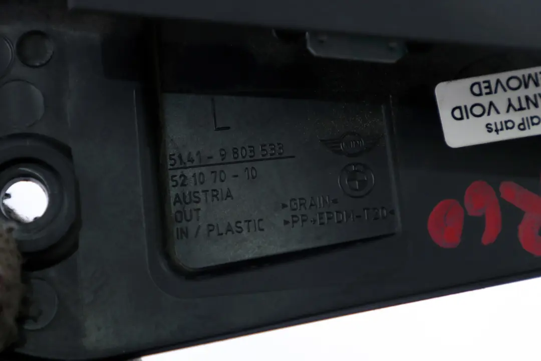 Compatriote Revetement Fenetre Porte Arriere Gauche pour Mini R60 à propos du numéro de pièce 9803533 Mini R60 Compatriote Revetement Fenetre Porte Arriere Gauche - SKU 9803533 - Numéro de pièce 9803533