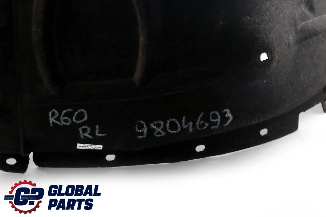 Left N/S Wheel Arch Cover Splash Housing Trim to Mini R60 R61 Rear with Part number 9804693 Mini R60 R61 Rear Left N/S Wheel Arch Cover Splash Housing Trim - SKU 9804693 - Part number 9804693