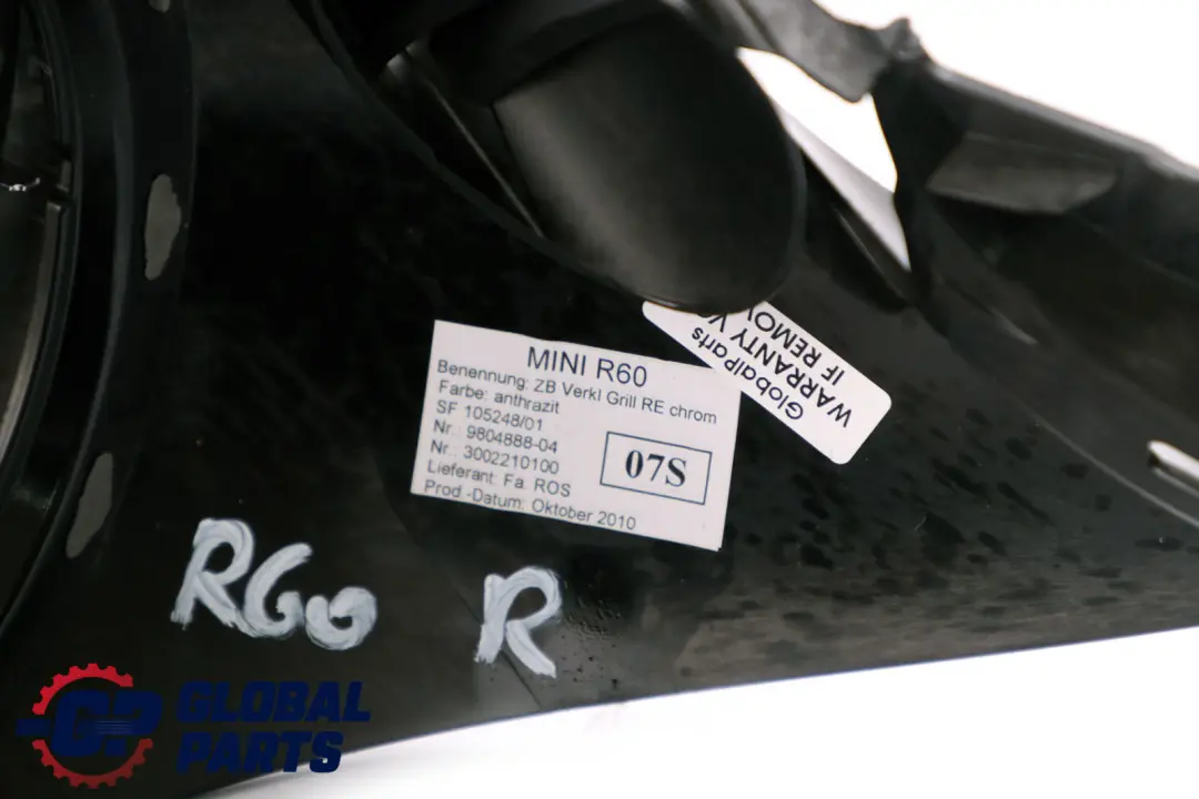 Mini R60 Kratka Nawiewu Osłona Deski Prawa - SKU 9804888 - Numer Części 9804888