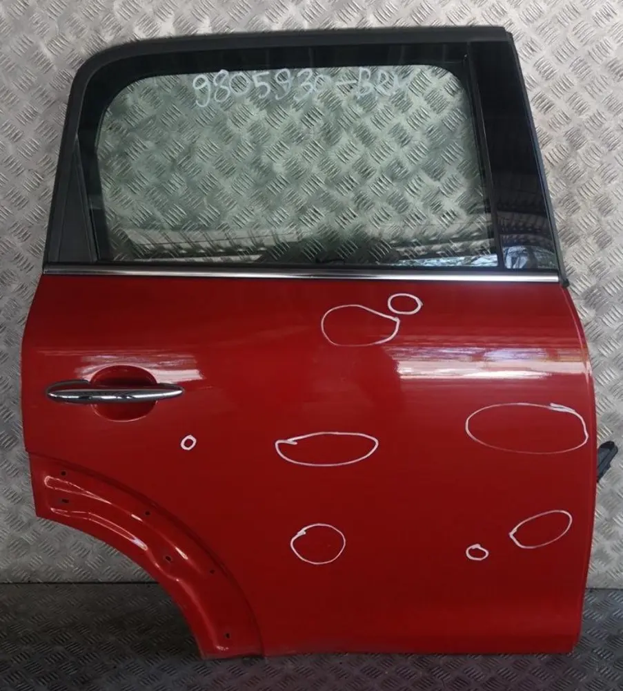 Tür Hinten Rechts Blazing Red Rot Metallic - B63 für BMW Mini Countryman R60 mit Teilenummer 9805930 BMW Mini Countryman R60 Tür Hinten Rechts Blazing Red Rot Metallic - B63 - SKU 9805930-BRM - Teilenummer 9805930