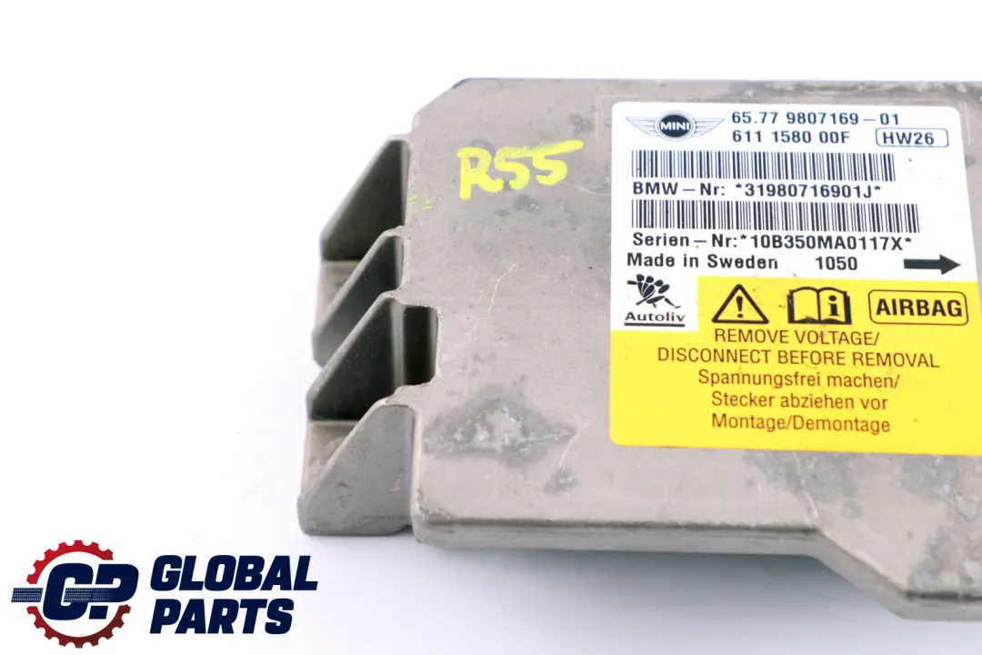  Airbag MINI Cooper One R56 R55 R58 R60 R61 ECU Control Module - SKU 9807169 - Part number 3428715