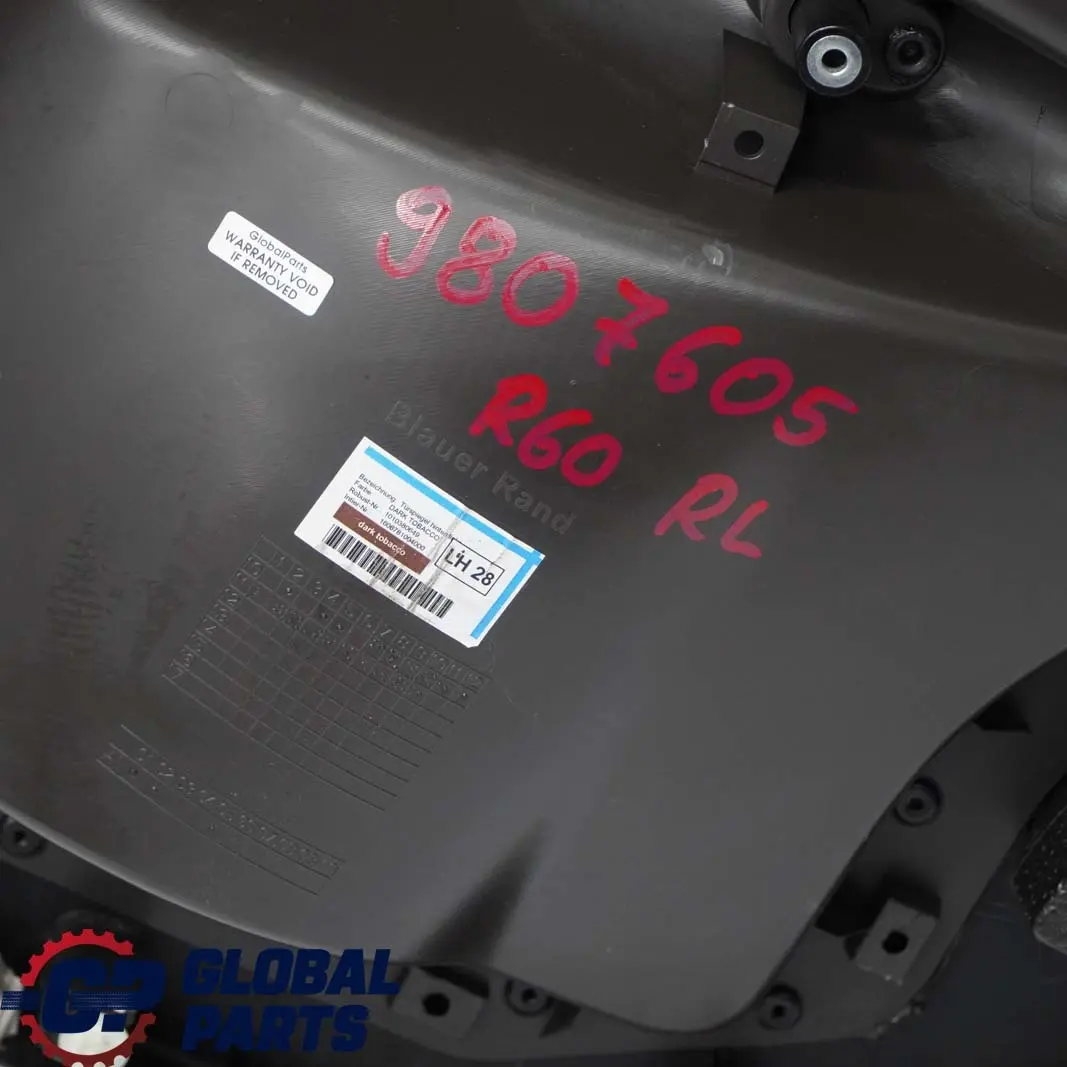 Pannello Porta Posteriore Sinistra Nero Scuro Tabacco Scuro per Mini Countryman R60 con numero di parte 9807605 Mini Countryman R60 Pannello Porta Posteriore Sinistra Nero Scuro Tabacco Scuro - SKU 9807605 - Numero di parte 9807605