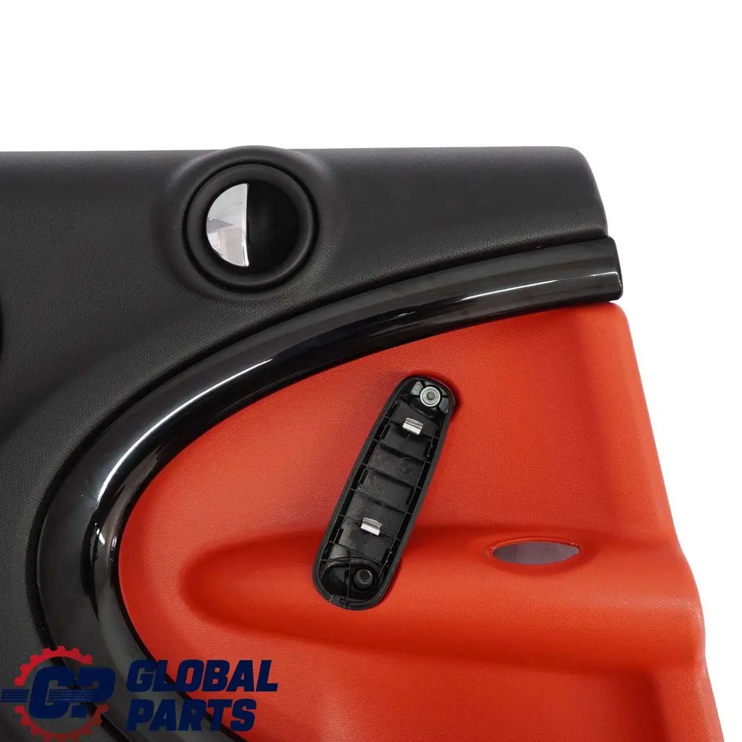 Left Door Card Trim Panel Black Pure Red para Mini Countryman R60 Rear con número de pieza 9807629 Mini Countryman R60 Rear Left Door Card Trim Panel Black Pure Red - SKU 9807629 - Número de pieza 9807629
