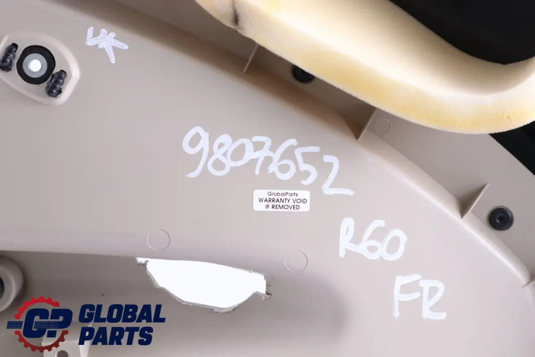 Front Right O/S Door Card Trim Panel Black Polar Beige to Mini Countryman R60 with Part number 9807652 Mini Countryman R60 Front Right O/S Door Card Trim Panel Black Polar Beige - SKU 9807652 - Part number 9807652