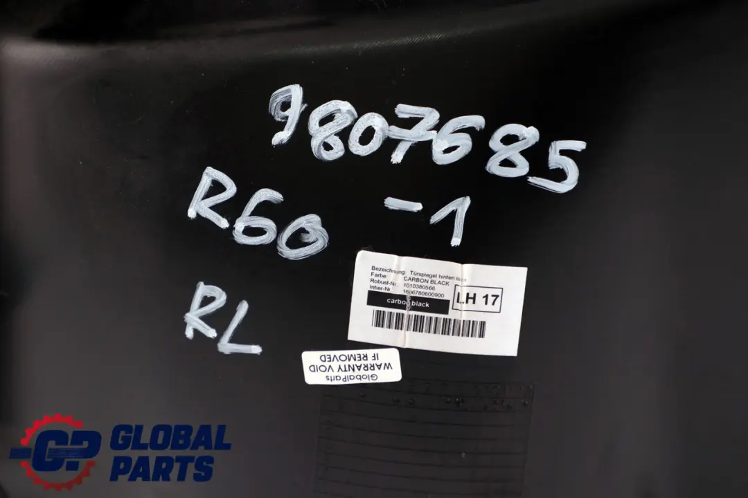 Mini Countryman R60 1 Rear Left N/S Door Card Trim Panel Black Dark Tobacco - SKU 9807685-1 - Part number 9807685