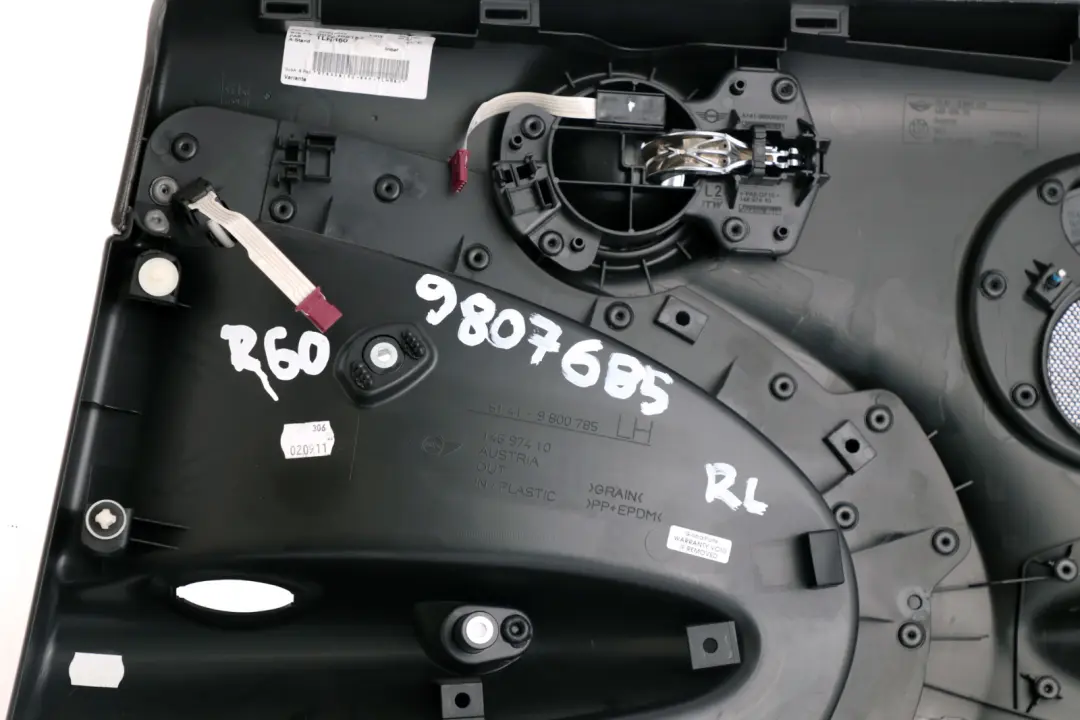 Left N/S Door Card Trim Panel Black Dark Tobacco to BMW MINI Countryman R60 Rear with Part number 9807685 BMW MINI Countryman R60 Rear Left N/S Door Card Trim Panel Black Dark Tobacco - SKU 9807685 - Part number 9807685