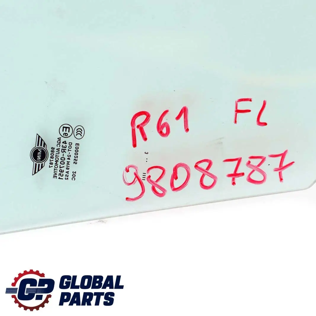 Vetro della porta del finestrino anteriore sinistro AS2 per Mini Paceman R61 con numero di parte 9808787 Mini Paceman R61 Vetro della porta del finestrino anteriore sinistro AS2 - SKU 9808787 - Numero di parte 9808787