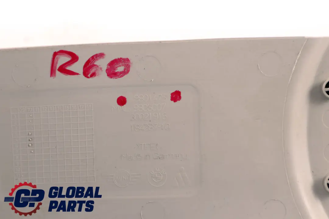 Mini Countryman R60 Centre Console Rubber Insert Mat Polor Beige 9801475 - SKU 9808799 - Part number 9808799