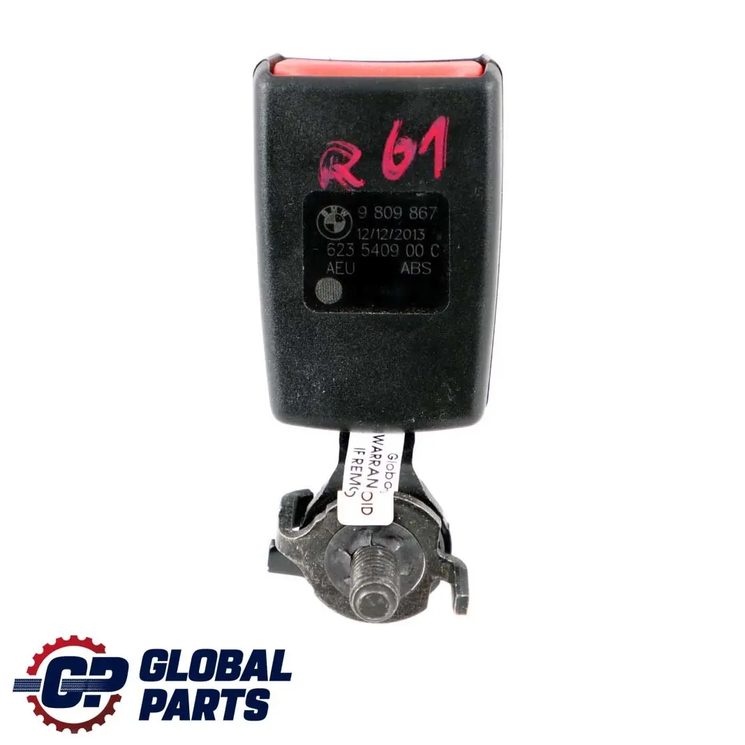 Asiento trasero izquierdo hebilla inferior del cinturón para Mini R61 con número de pieza 9809867 Mini R61 Asiento trasero izquierdo hebilla inferior del cinturón - SKU 9809867 - Número de pieza 9809867