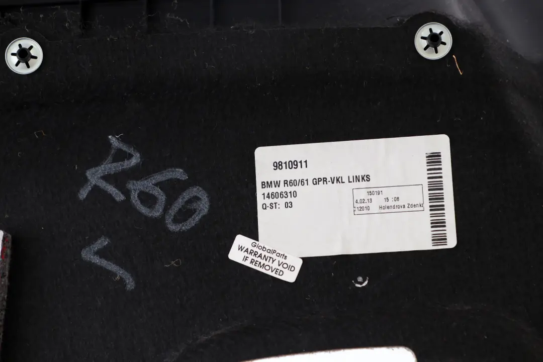 Maletero Maletero Izquierdo Panel de Embellecedor para Mini Countryman R60 con número de pieza 9810911 Mini Countryman R60 Maletero Maletero Izquierdo Panel de Embellecedor - SKU 9810911 - Número de pieza 9810911