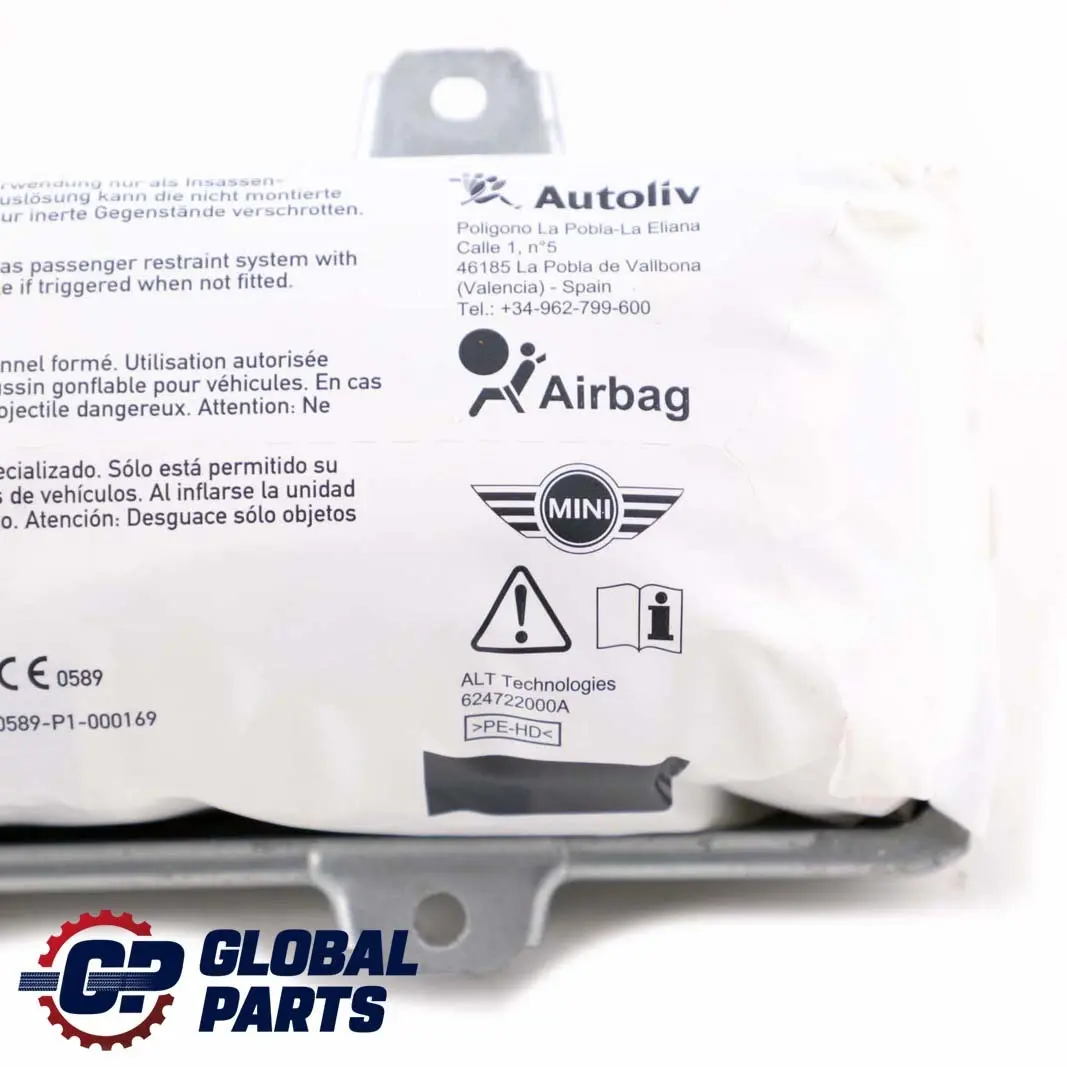 Airbag Delantero Mini R60 R61 Salpicadero Del Pasajero para con número de pieza 9811196 Airbag Delantero Mini R60 R61 Salpicadero Del Pasajero - SKU 9811196 - Número de pieza 9811196