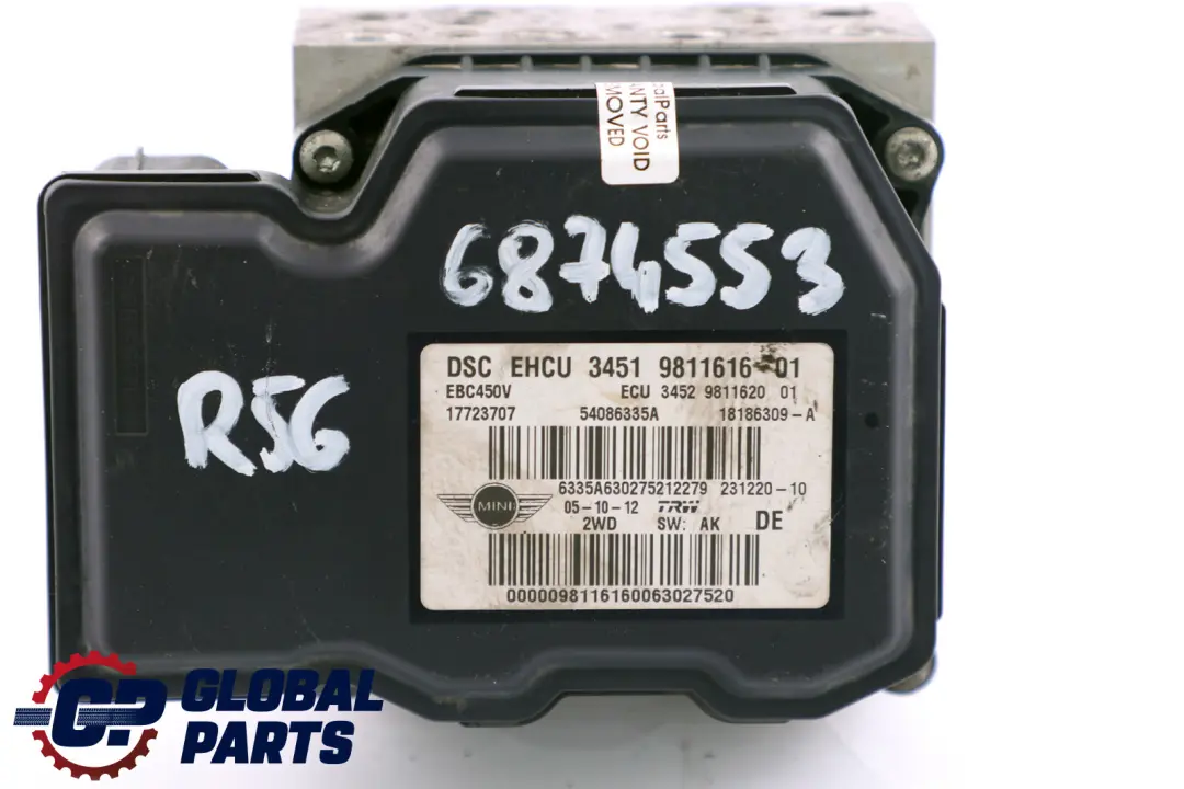 MINI Cooper R55 R56 R57 LCI R60 DSC Pump Hydro Braking Unit 9811620 - SKU 9811616 - Part number 6874553