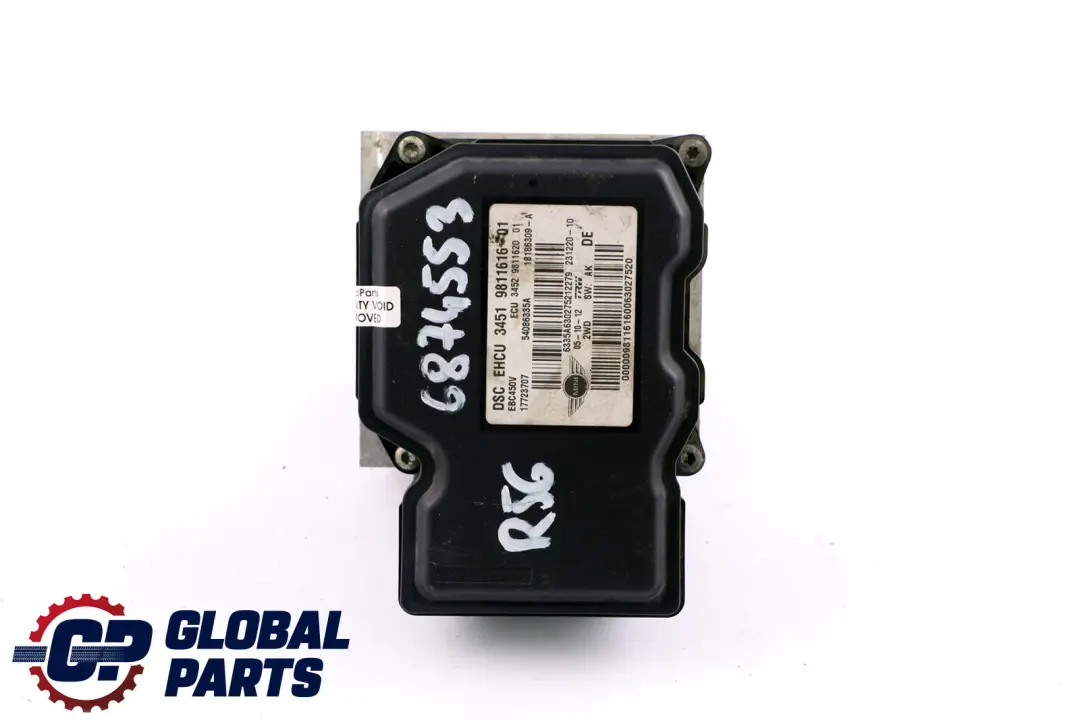 Ensemble Hydro Dsc ABS Pompe Bremsregler 9811620 pour Mini Cooper R56 LCI R60 à propos du numéro de pièce 6874553 Mini Cooper R56 LCI R60 Ensemble Hydro Dsc ABS Pompe Bremsregler 9811620 - SKU 9811616 - Numéro de pièce 6874553