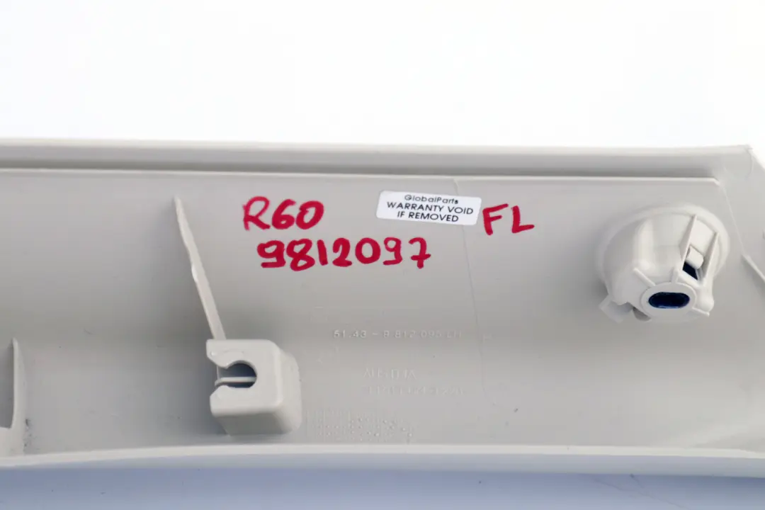 Revetement de Pilier Couverture A Gauche Leger Beige 9812095 pour Mini Cooper R60 R61 à propos du numéro de pièce 9812097 Mini Cooper R60 R61 Revetement de Pilier Couverture A Gauche Leger Beige 9812095 - SKU 9812097 - Numéro de pièce 9812097