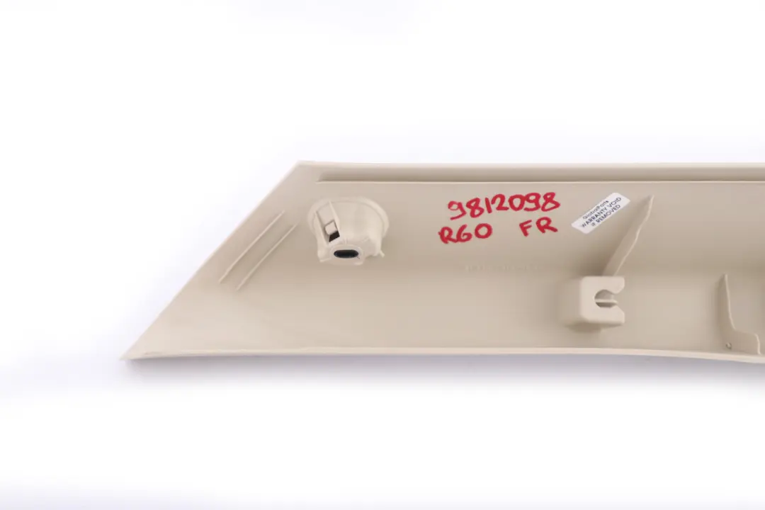 Column A Trim Cover Right O/S Light Beige 9812096 to Mini Cooper R60 R61 with Part number 9812098 Mini Cooper R60 R61 Column A Trim Cover Right O/S Light Beige 9812096 - SKU 9812098 - Part number 9812098