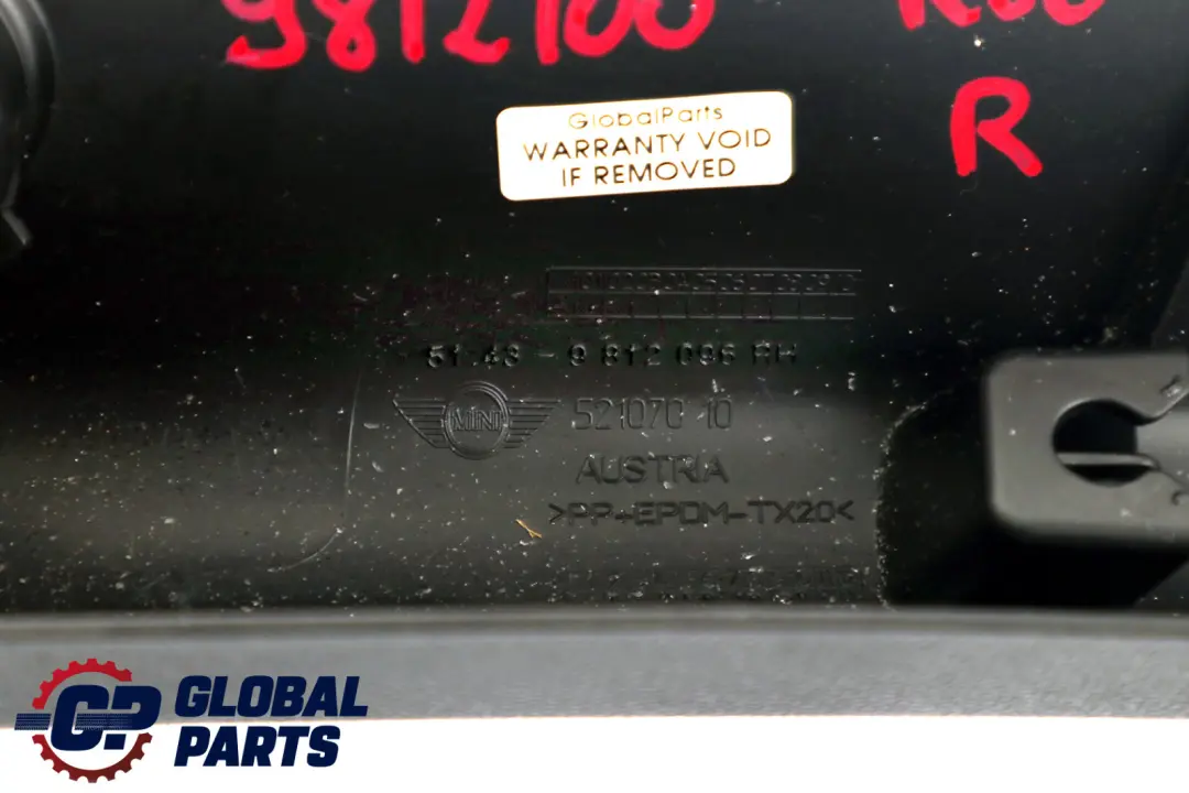 Column A Trim Cover Right Carbon Black 9812096 pour Mini Cooper R60 R61 à propos du numéro de pièce 9812100 Mini Cooper R60 R61 Column A Trim Cover Right Carbon Black 9812096 - SKU 9812100 - Numéro de pièce 9812100