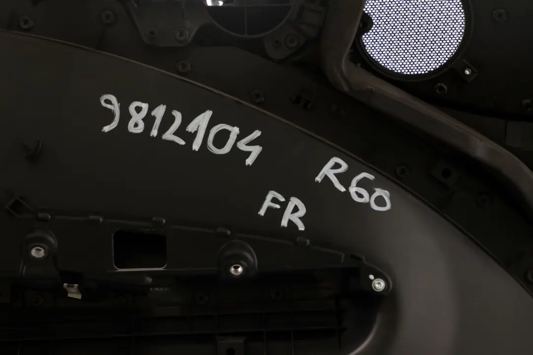 Front Right O/S Door Card Trim Panel Carbon Black Plain to BMW MINI Countryman R60 with Part number 9812104 BMW MINI Countryman R60 Front Right O/S Door Card Trim Panel Carbon Black Plain - SKU 9812104 - Part number 9812104