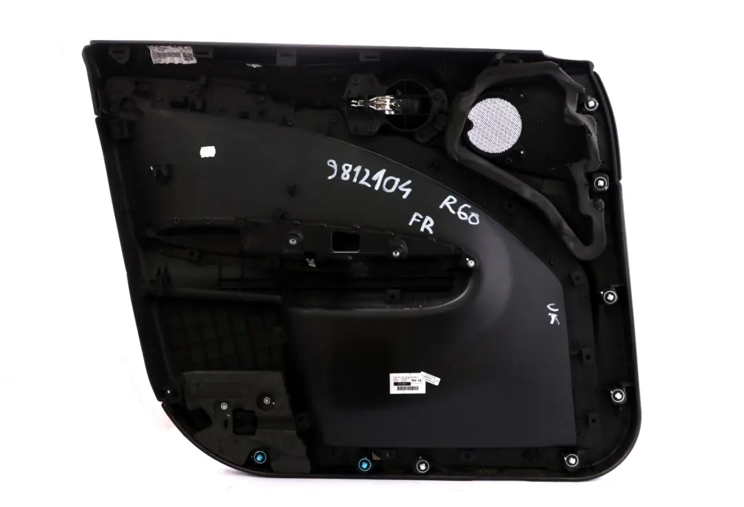 Front Right O/S Door Card Trim Panel Carbon Black Plain to BMW MINI Countryman R60 with Part number 9812104 BMW MINI Countryman R60 Front Right O/S Door Card Trim Panel Carbon Black Plain - SKU 9812104 - Part number 9812104