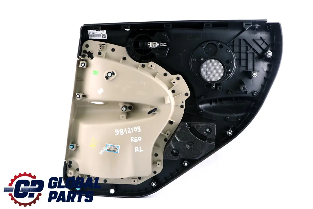 Left N/S Door Card Trim Panel Polar Beige Black to BMW Mini Countryman R60 Rear with Part number 9812109 BMW Mini Countryman R60 Rear Left N/S Door Card Trim Panel Polar Beige Black - SKU 9812109 - Part number 9812109