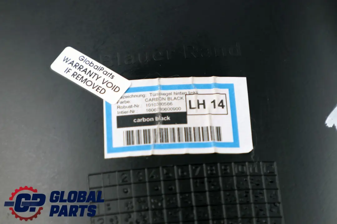Mini R60 Pannello Rivestimento Della Scheda Porta Posteriore Sinistra Nero - SKU 9812133 - Numero di parte 9812133