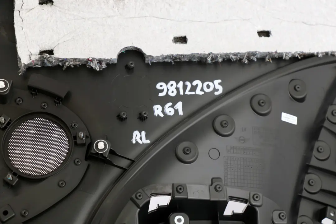 Left N/S Door Card Trim Panel Carbon Black to MINI Paceman R61 Rear with Part number 9812205 MINI Paceman R61 Rear Left N/S Door Card Trim Panel Carbon Black - SKU 9812205 - Part number 9812205