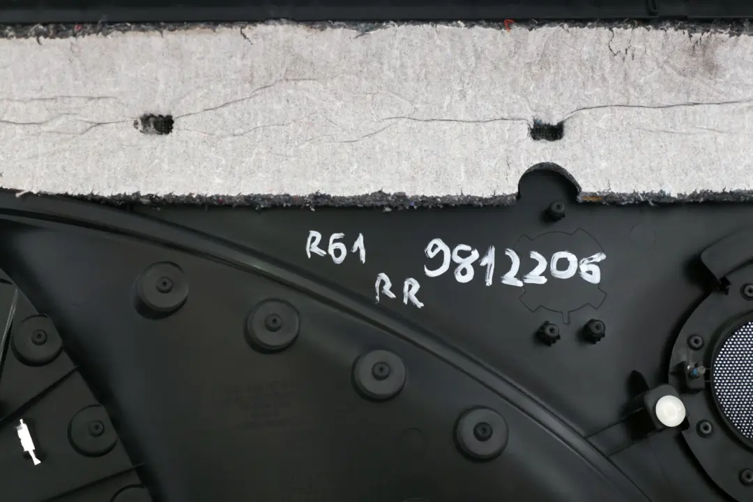 Trasera Derecha Panel De La Tarjeta De Puerta De Carbono Negro para MINI Paceman R61 con número de pieza 9812206 MINI Paceman R61 Trasera Derecha Panel De La Tarjeta De Puerta De Carbono Negro - SKU 9812206 - Número de pieza 9812206