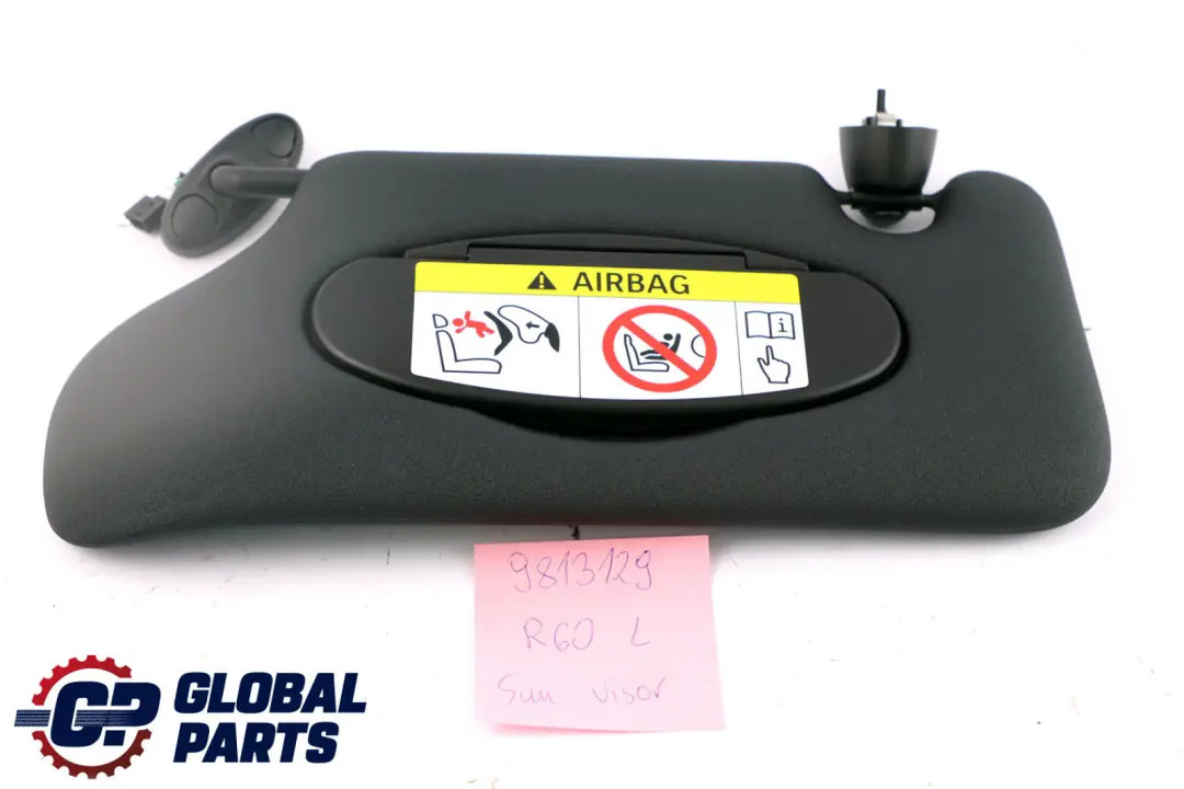 Left N/S Sun Visor Mirror With Label Light Carbon Black to Mini Countryman R60 with Part number 9813129 Mini Countryman R60 Left N/S Sun Visor Mirror With Label Light Carbon Black - SKU 9813129 - Part number 9813129