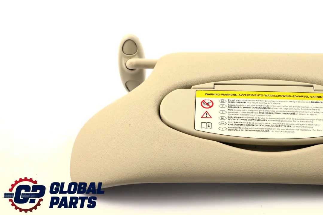 Sonnenblende Mit Label Links Light Beige für BMW Mini Cooper R60 Countryman mit Teilenummer 9813131 BMW Mini Cooper R60 Countryman Sonnenblende Mit Label Links Light Beige - SKU 9813131-2 - Teilenummer 9813131